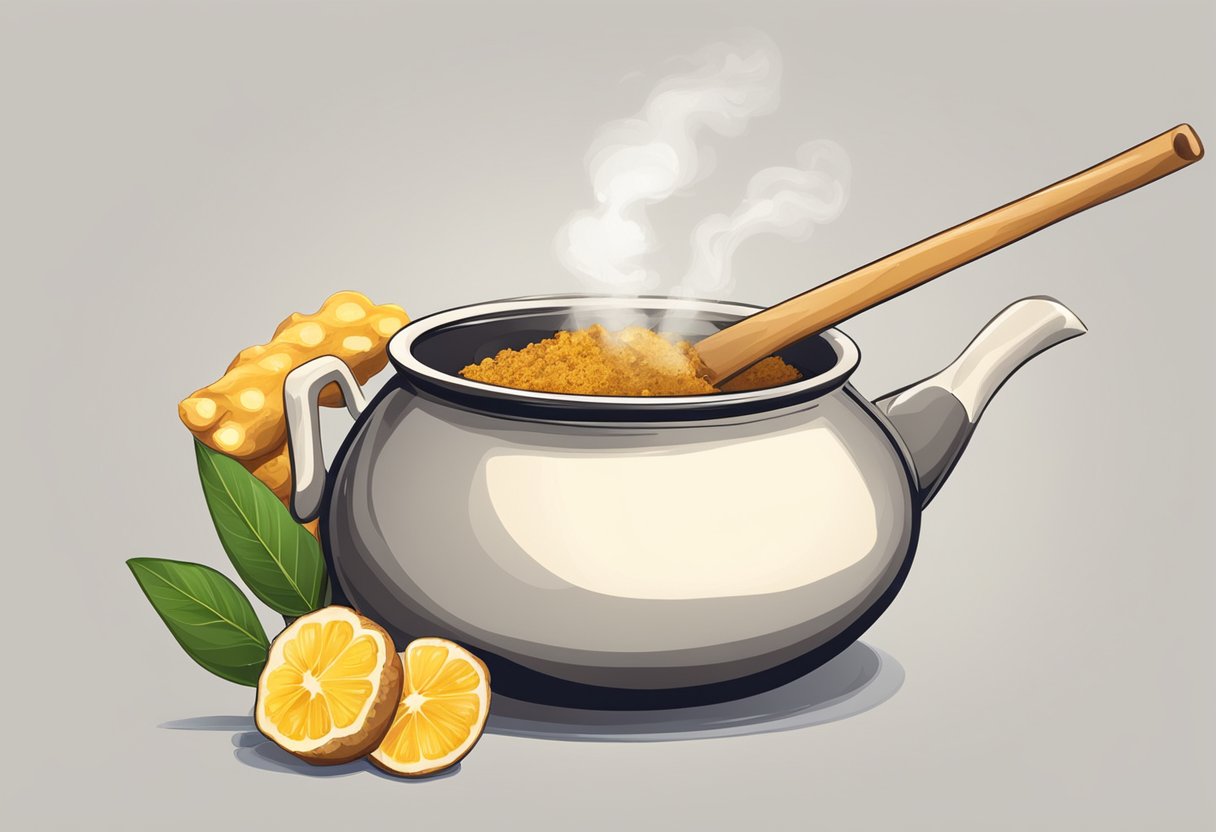 A pot steams with ginger and clove, emitting a warm, detoxifying aroma