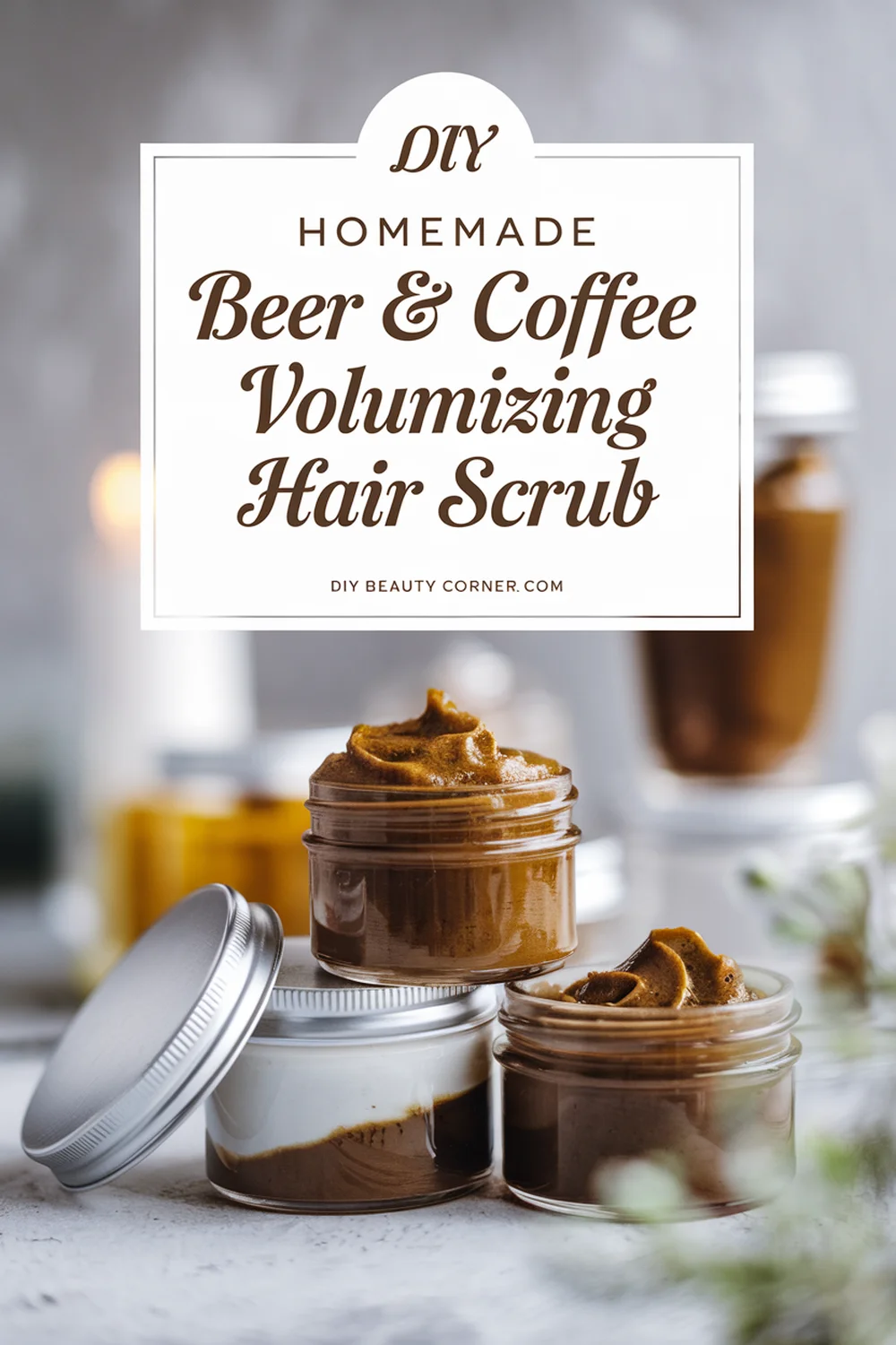 DIY HOMEMADE Beer and Coffee Volumizing Hair Scrub 