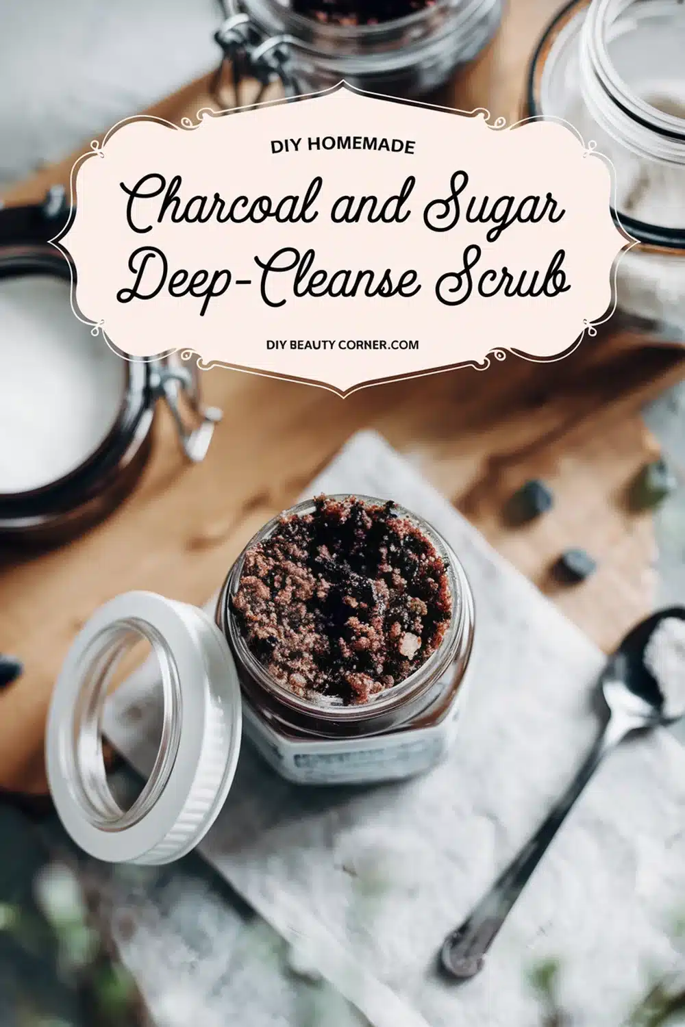 DIY HOMEMADE Charcoal and Sugar Deep-Cleanse Scrub