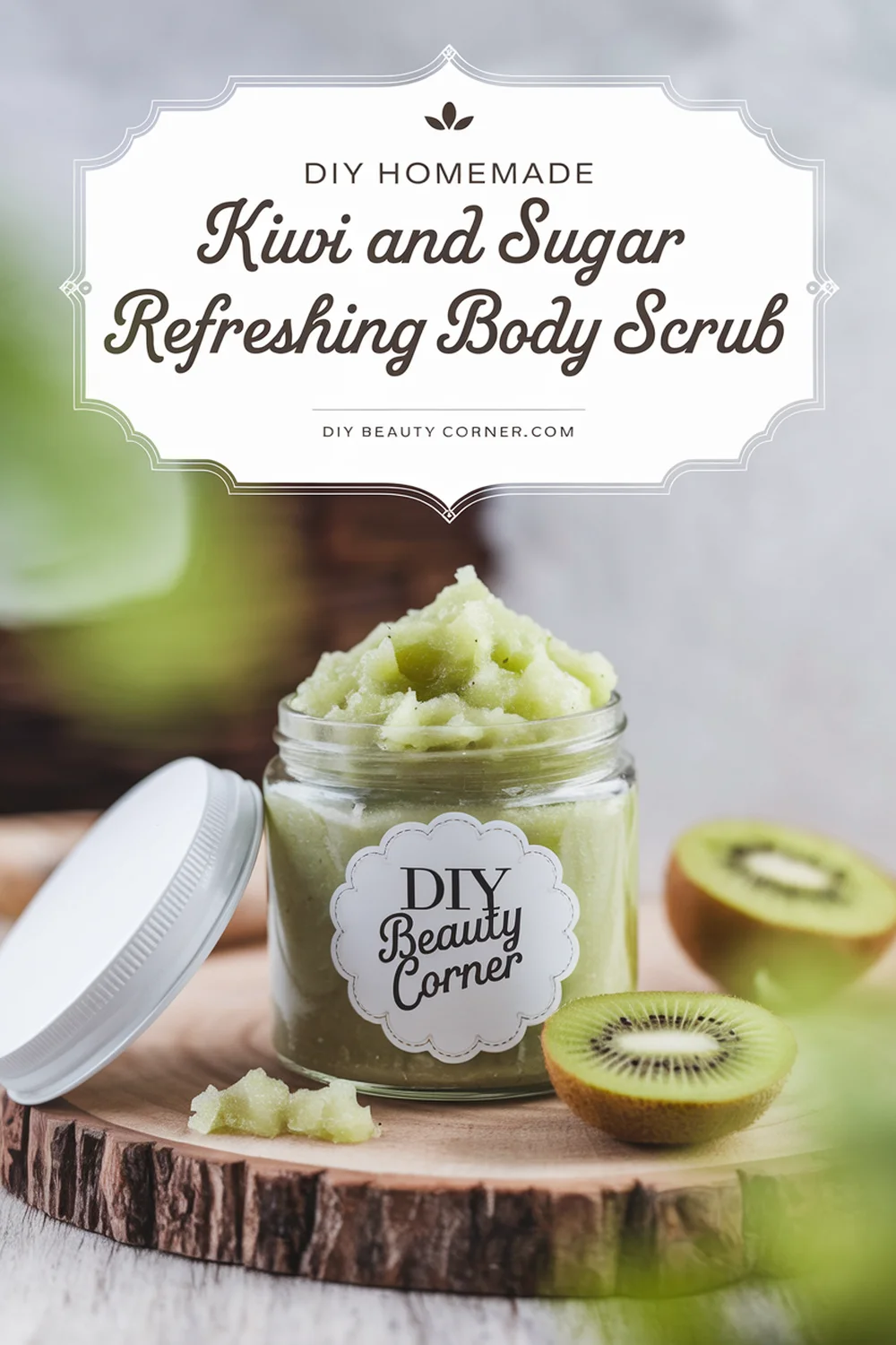 DIY HOMEMADE Kiwi And Sugar Refreshing Body Scrub 