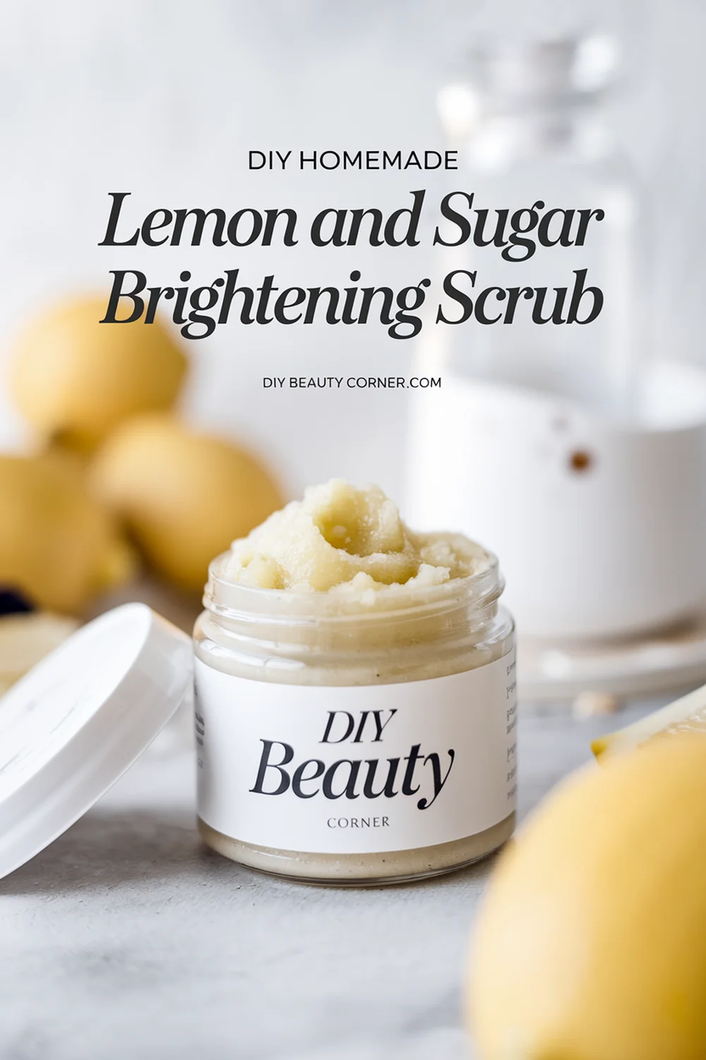 DIY HOMEMADE Lemon And Sugar Brightening Scrub 