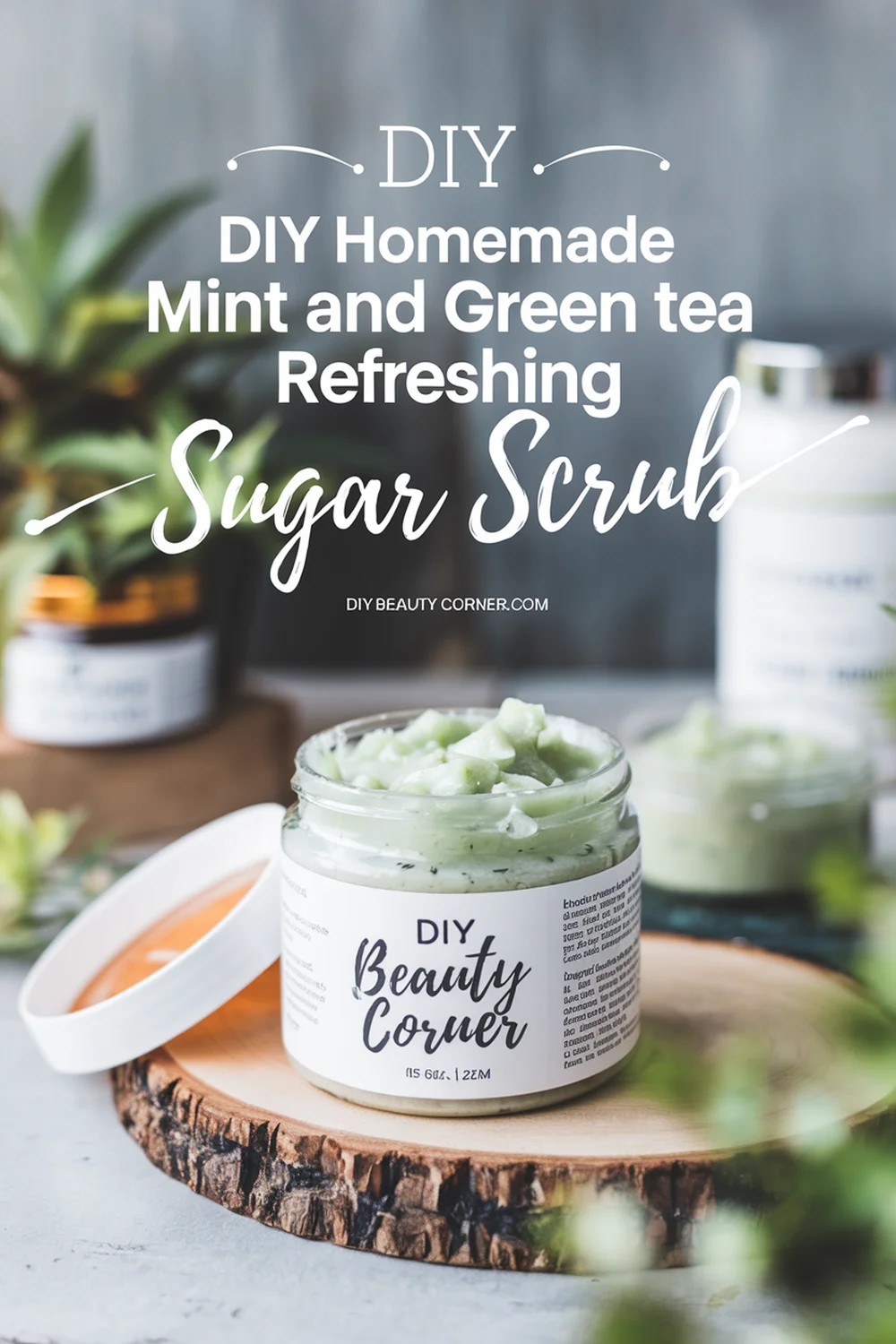 DIY HOMEMADE Mint And Green Tea Refreshing Sugar Scrub 