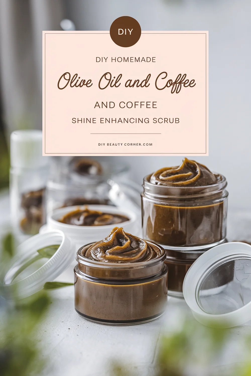 DIY HOMEMADE Olive Oil and Coffee Shine Enhancing Scrub 