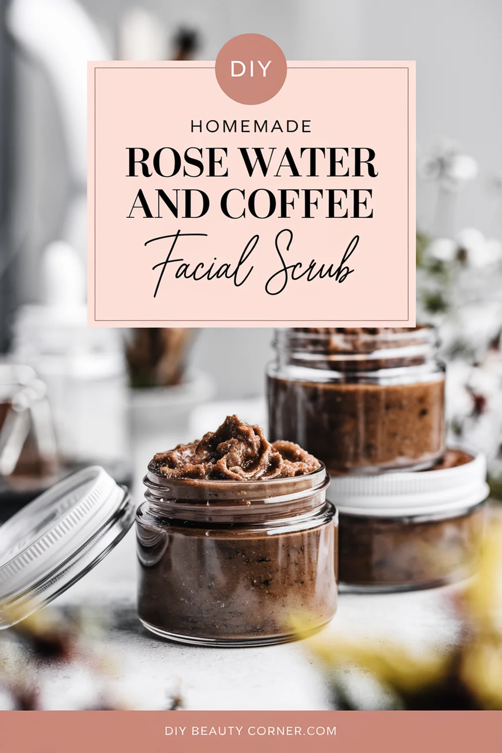 DIY HOMEMADE Rose Water and Coffee Facial Scrub 