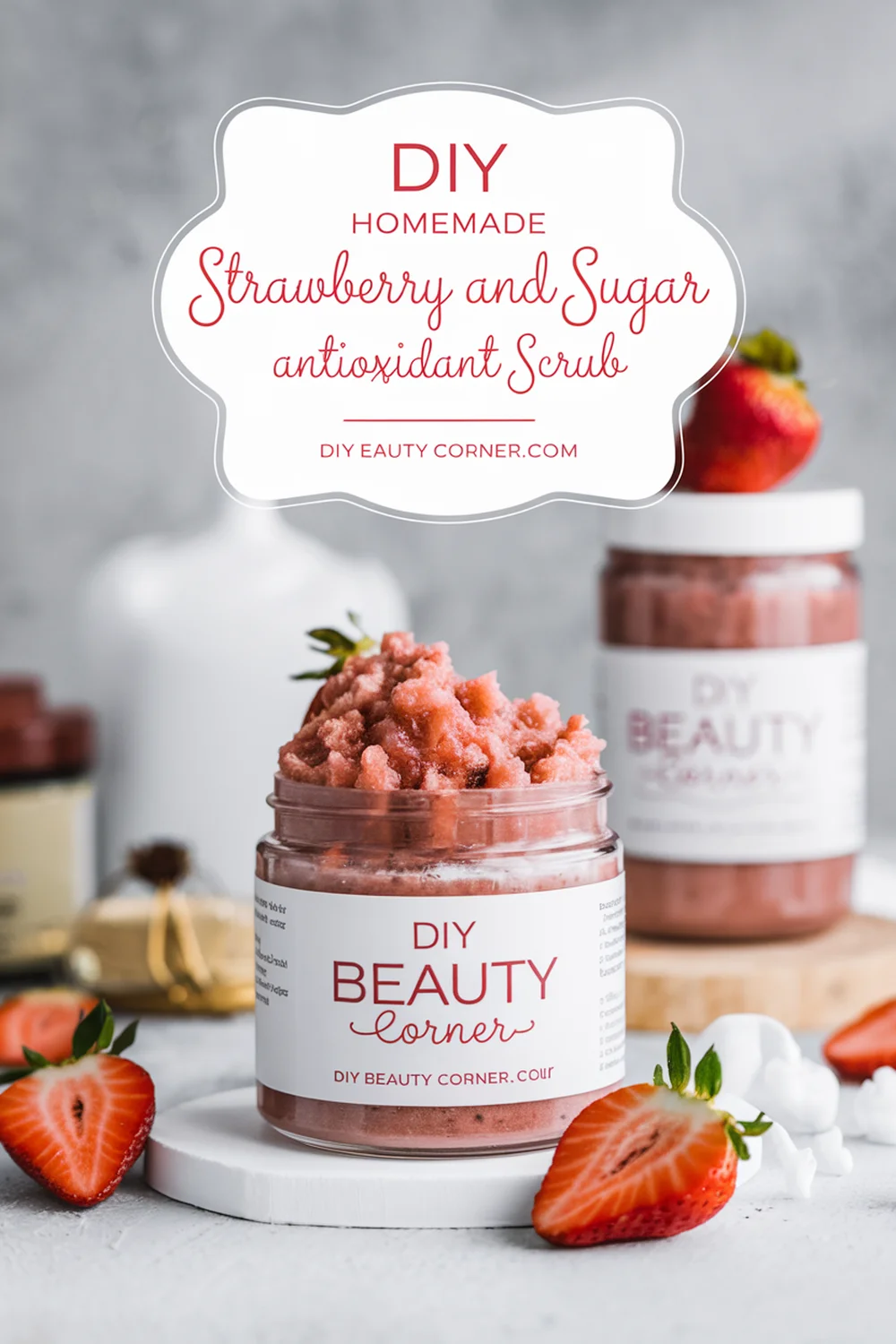 DIY HOMEMADE Strawberry And Sugar Antioxidant Scrub 