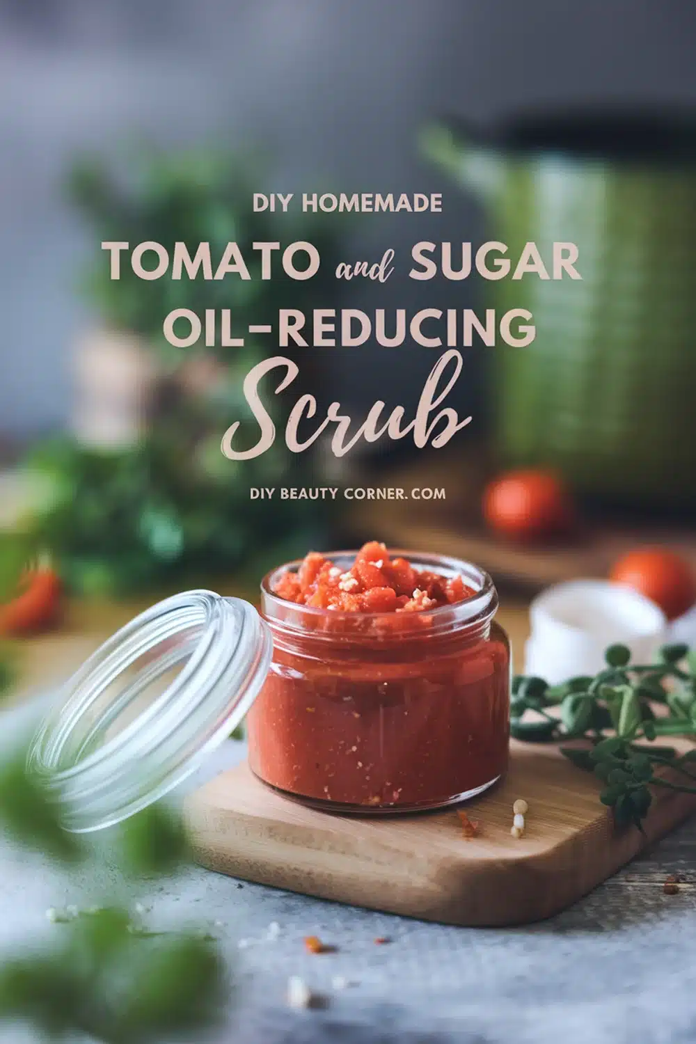 DIY HOMEMADE Tomato and Sugar Oil-Reducing Scrub