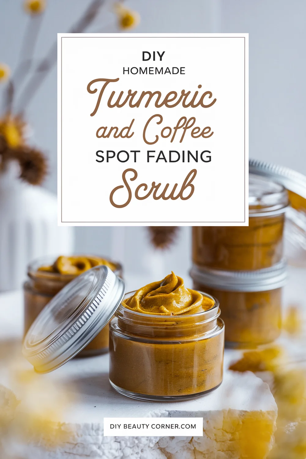 DIY HOMEMADE Turmeric and Coffee Spot Fading Scrub 