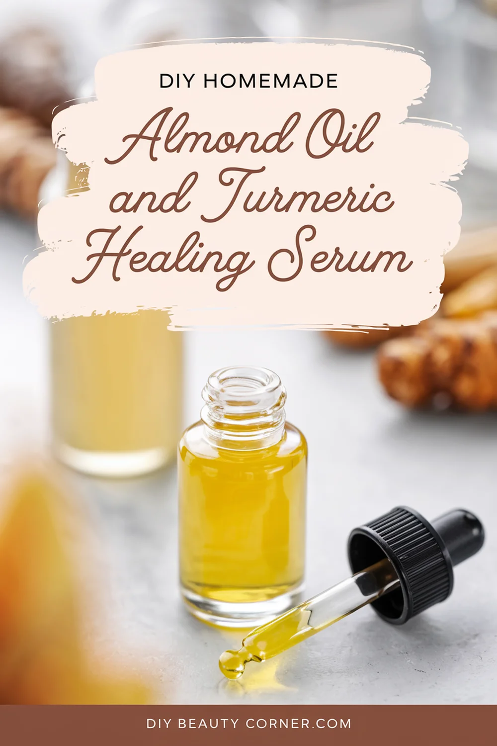 DIY HOMEMADE Almond Oil and Turmeric Healing Serum 