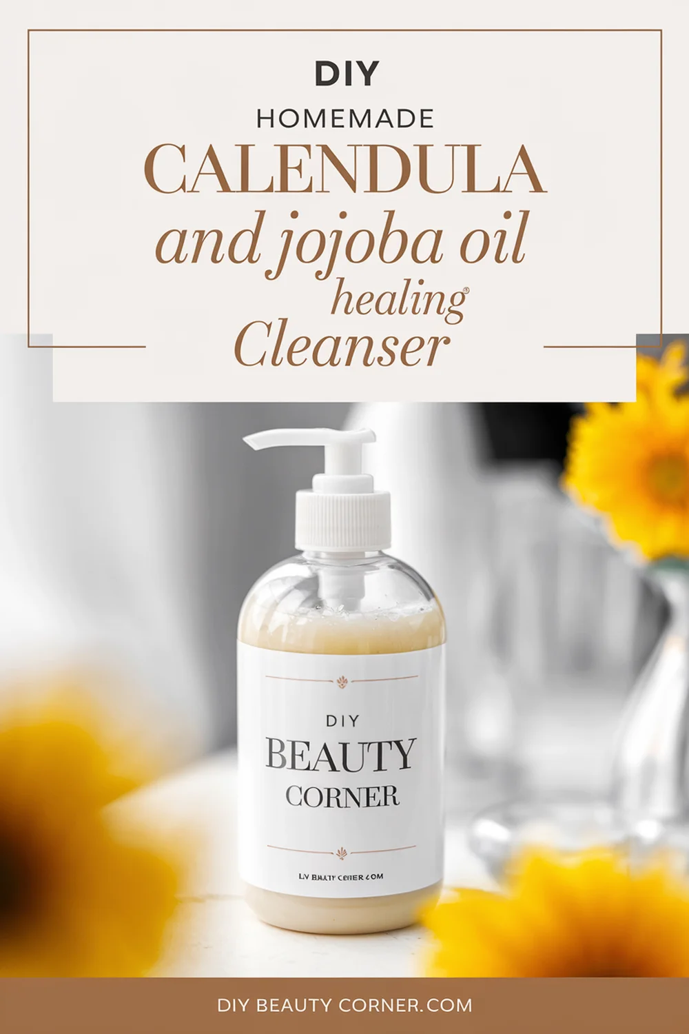 DIY HOMEMADE Calendula and Jojoba Oil Healing Cleanser 
