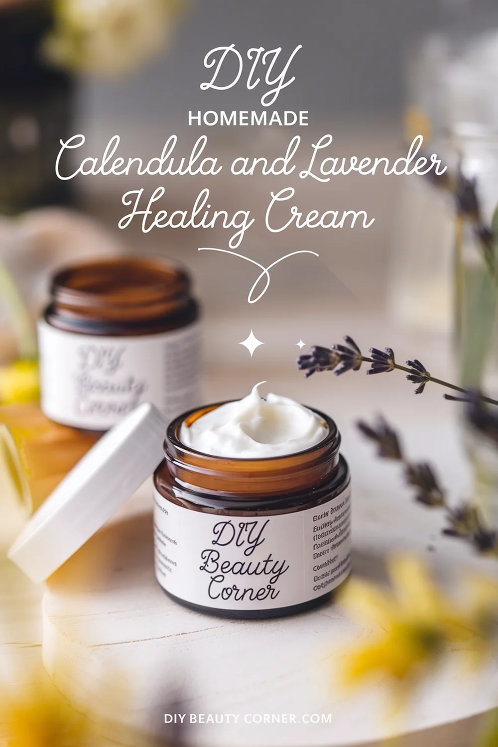 DIY HOMEMADE Calendula and Lavender Healing Cream 