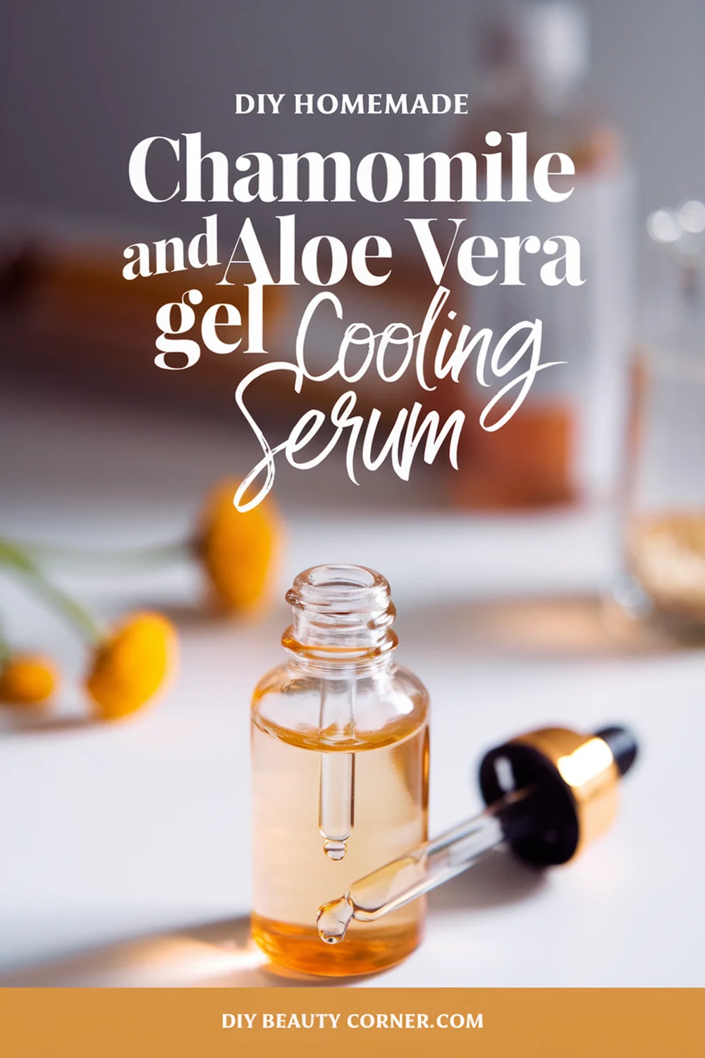 DIY HOMEMADE Chamomile and Aloe Vera Gel Cooling Serum 