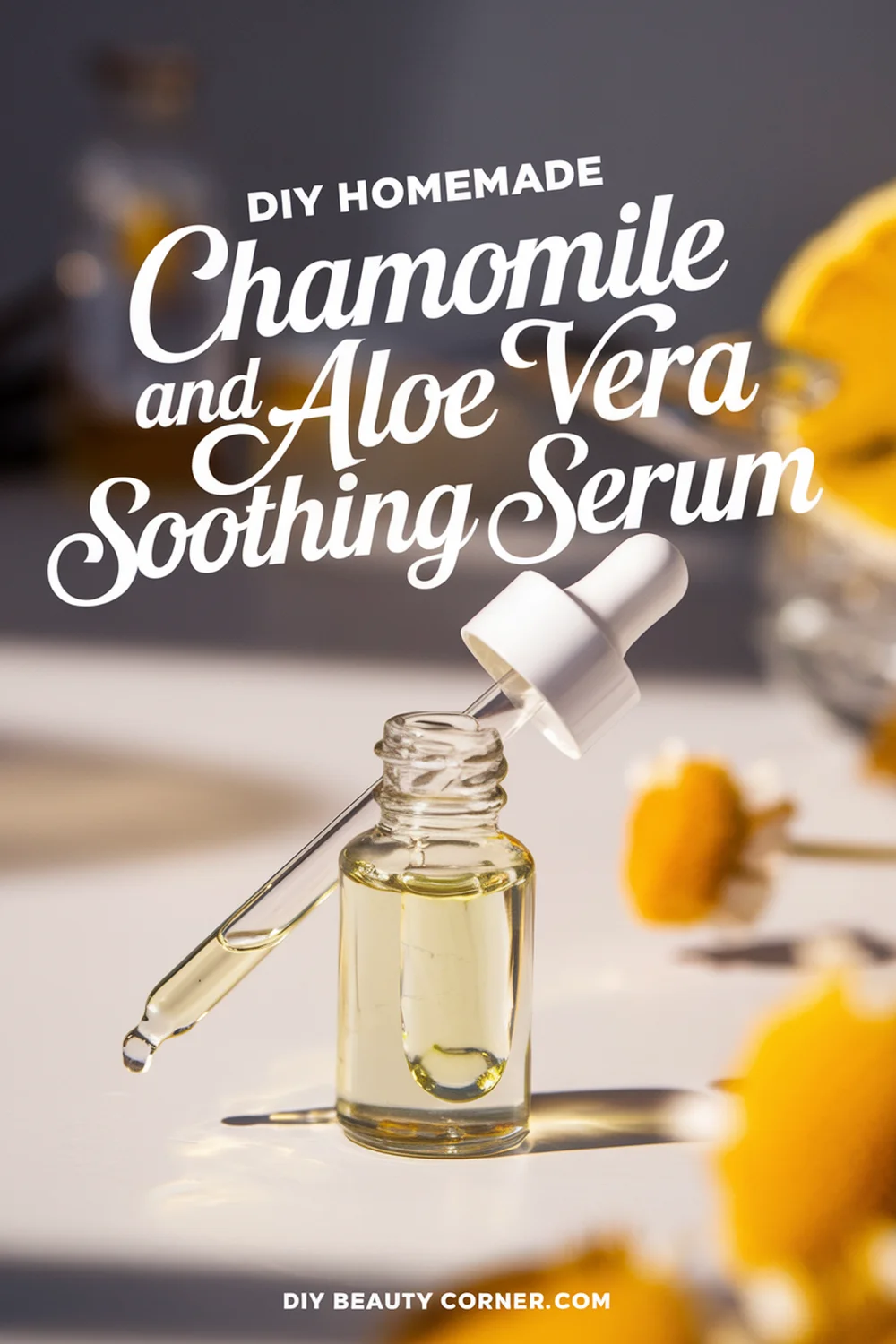 DIY HOMEMADE Chamomile And Aloe Vera Soothing Serum 