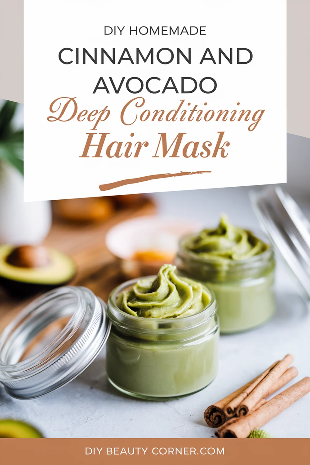 DIY HOMEMADE Cinnamon And Avocado Deep Conditioning Hair Mask 
