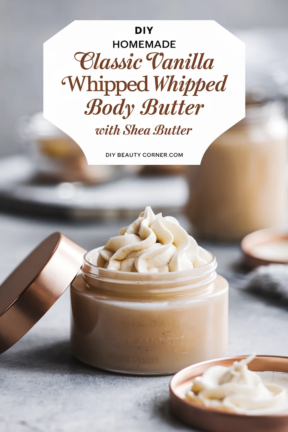 DIY HOMEMADE Classic Vanilla Whipped Body Butter With Shea Butter 