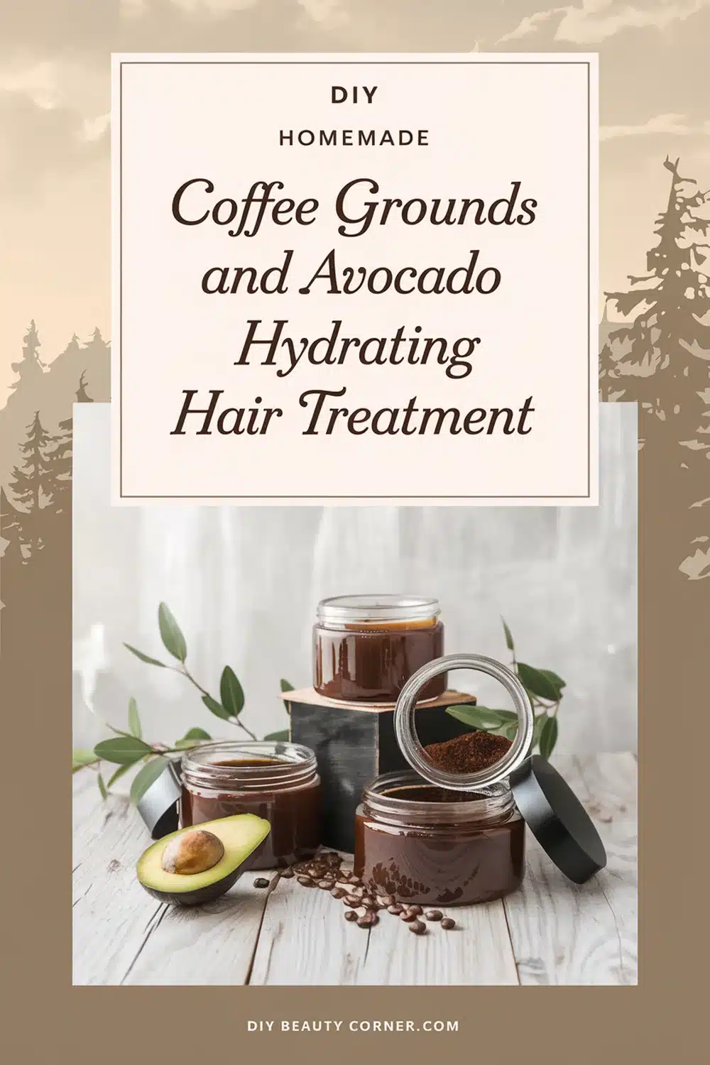 DIY HOMEMADE Coffee Grounds and Avocado Hydrating Hair Treatment 