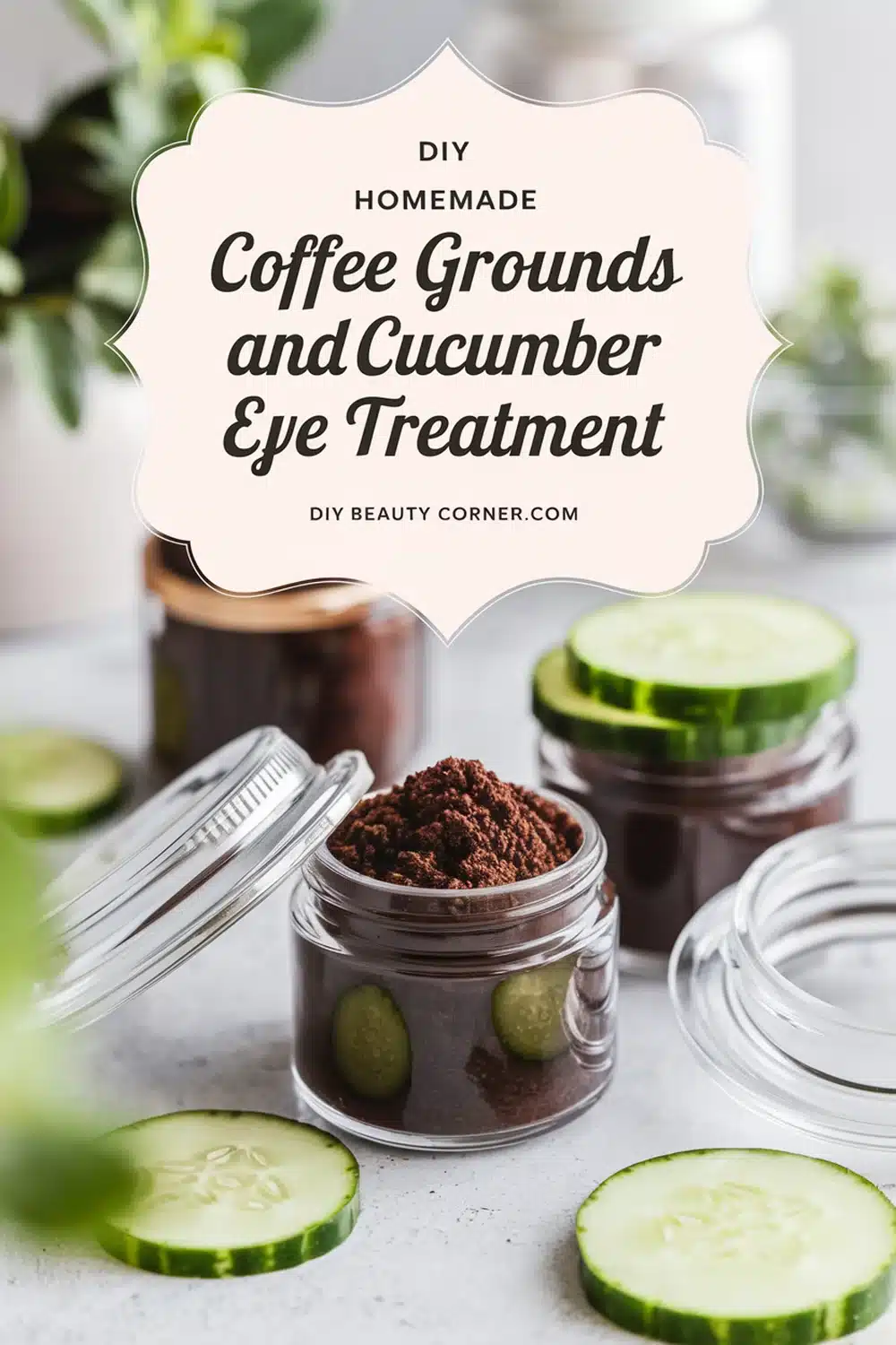 DIY HOMEMADE Coffee Grounds and Cucumber Eye Treatment 