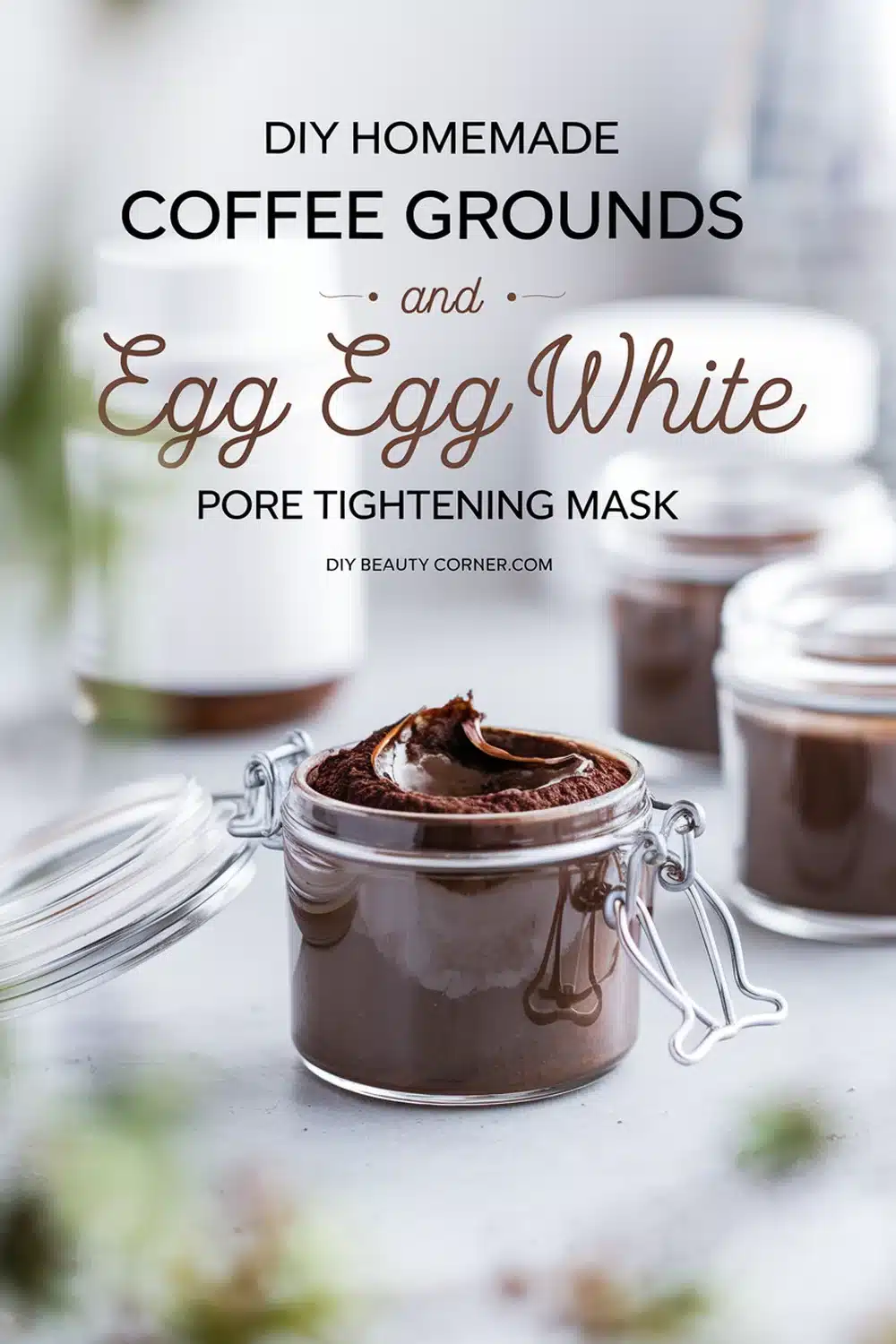 DIY HOMEMADE Coffee Grounds and Egg White Pore Tightening Mask 