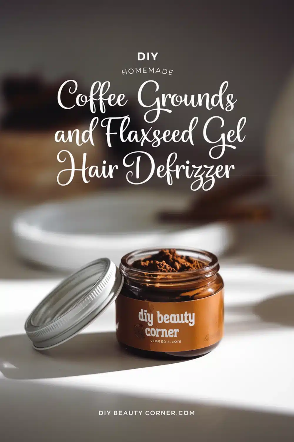 DIY HOMEMADE Coffee Grounds and Flaxseed Gel Hair Defrizzer 