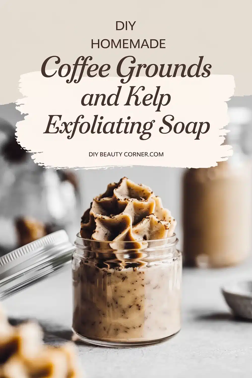 DIY HOMEMADE Coffee Grounds and Kelp Exfoliating Soap 