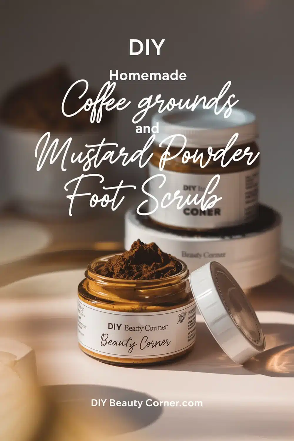DIY HOMEMADE Coffee Grounds and Mustard Powder Warm Foot Scrub 