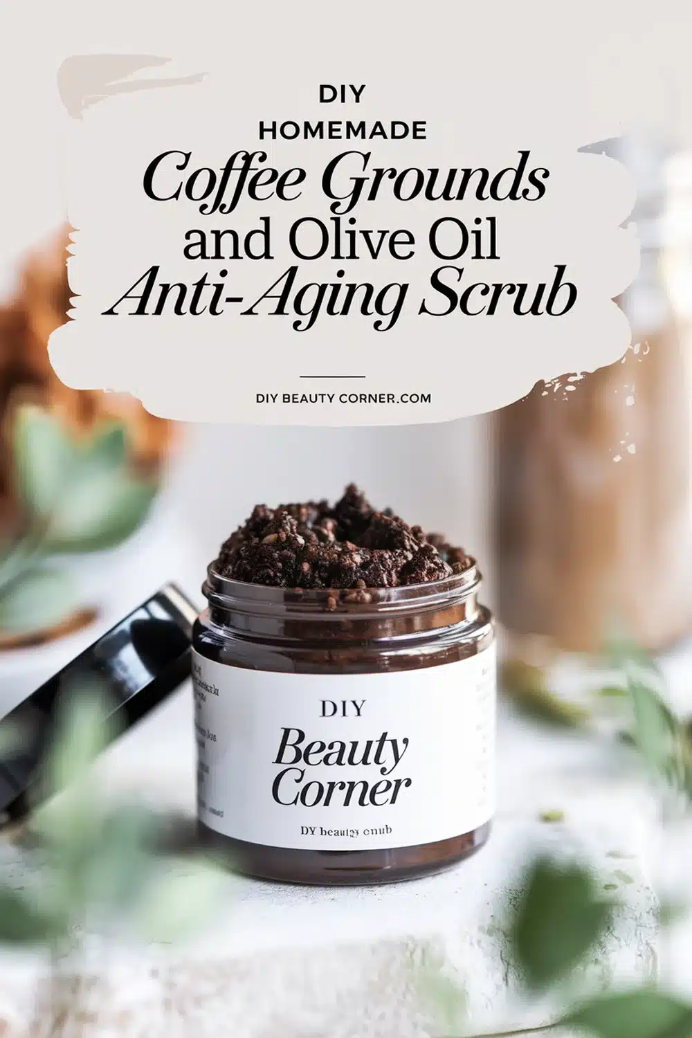 DIY HOMEMADE Coffee Grounds and Olive Oil Anti-Aging Scrub 