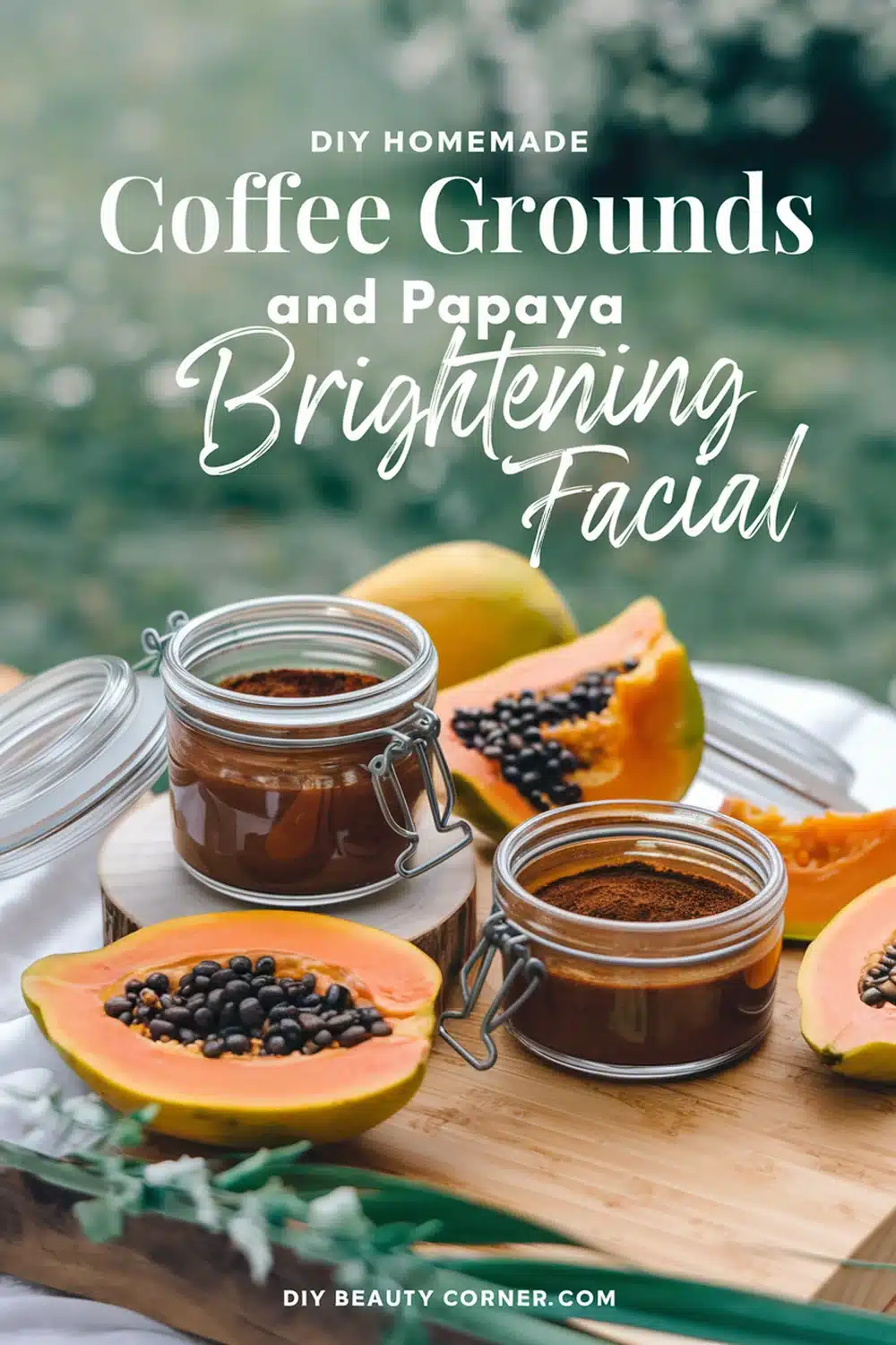 DIY HOMEMADE Coffee Grounds and Papaya Brightening Facial 