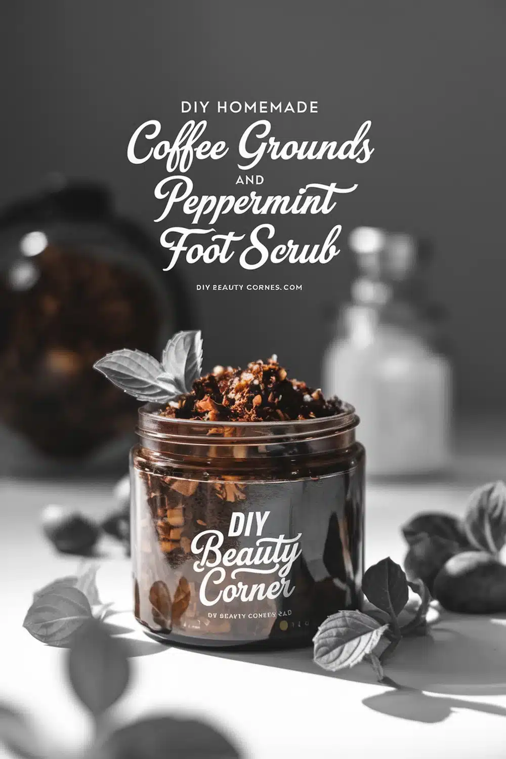 DIY HOMEMADE Coffee Grounds and Peppermint Foot Scrub 