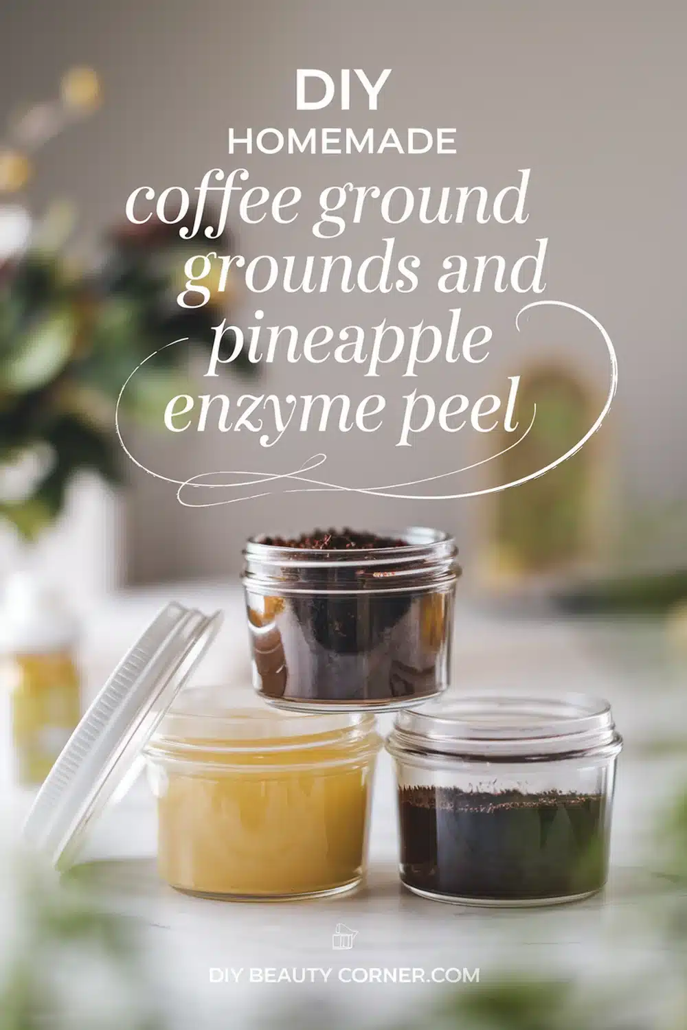 DIY HOMEMADE Coffee Grounds and Pineapple Enzyme Peel 