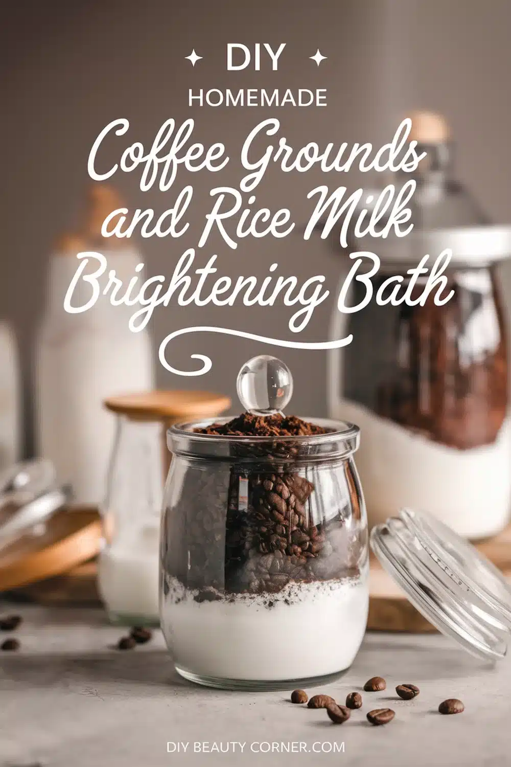 DIY HOMEMADE Coffee Grounds and Rice Milk Brightening Bath 