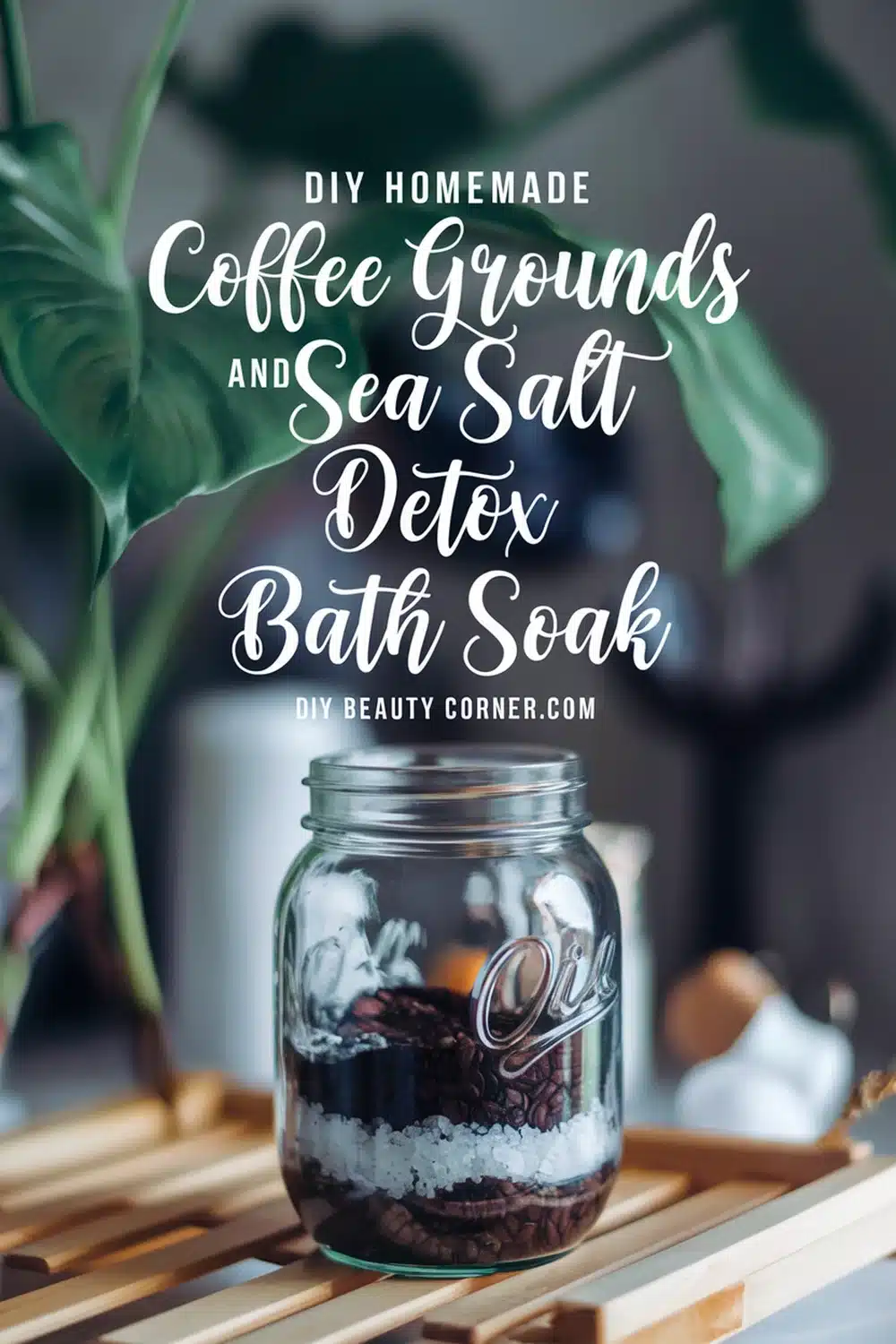 DIY HOMEMADE Coffee Grounds and Sea Salt Detox Bath Soak 