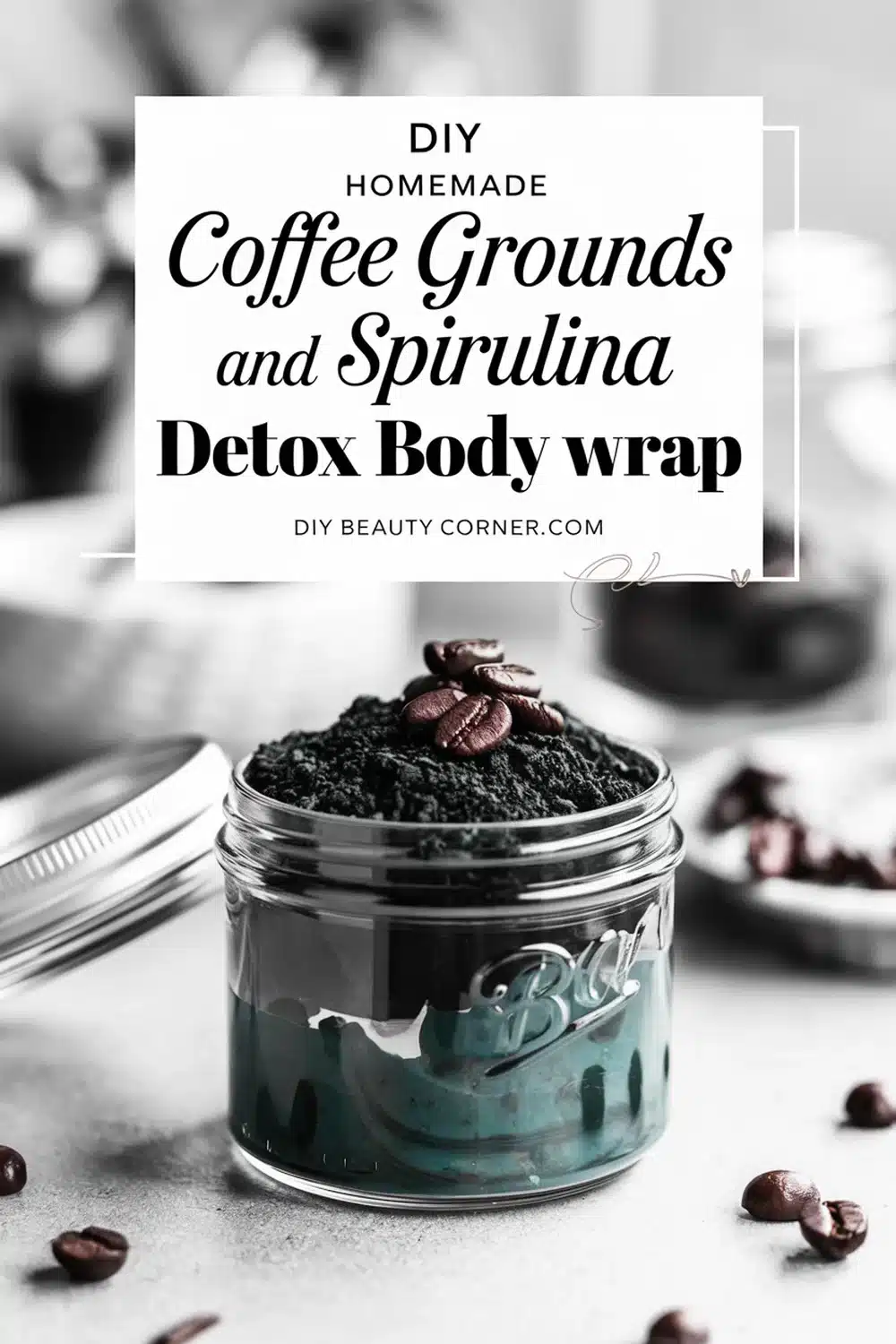 DIY HOMEMADE Coffee Grounds and Spirulina Detox Body Wrap 