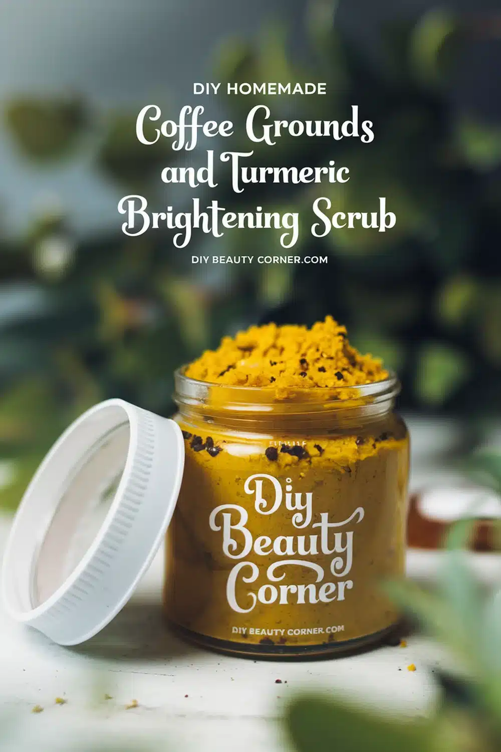 DIY HOMEMADE Coffee Grounds and Turmeric Brightening Scrub 