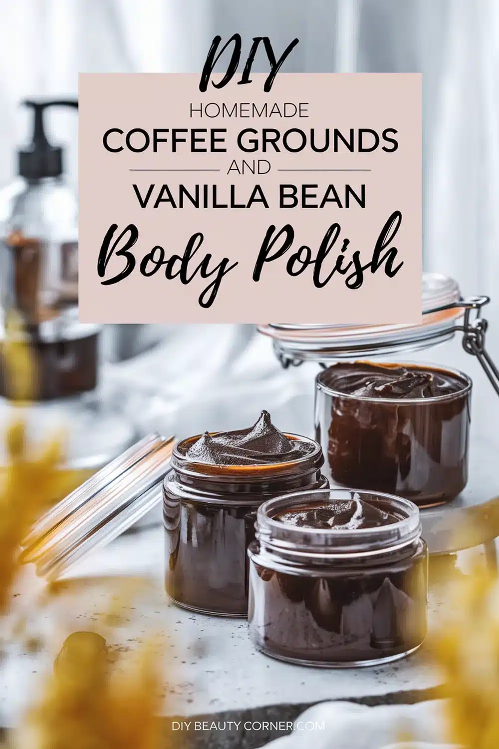 DIY HOMEMADE Coffee Grounds and Vanilla Bean Body Polish 