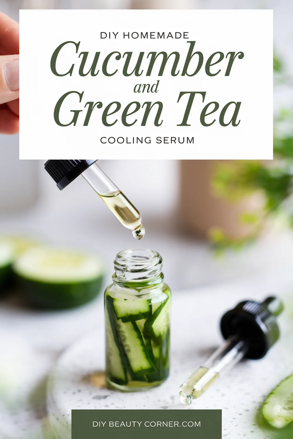 DIY HOMEMADE Cucumber And Green Tea Cooling Serum 