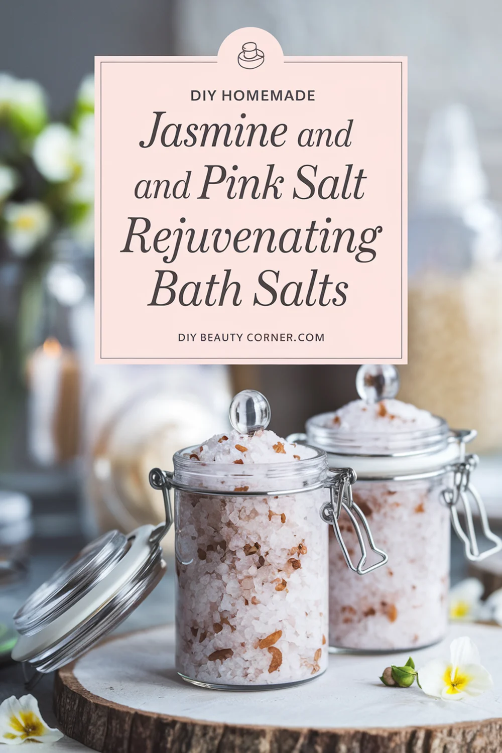 DIY HOMEMADE Jasmine and Pink Salt Rejuvenating Bath Salts 