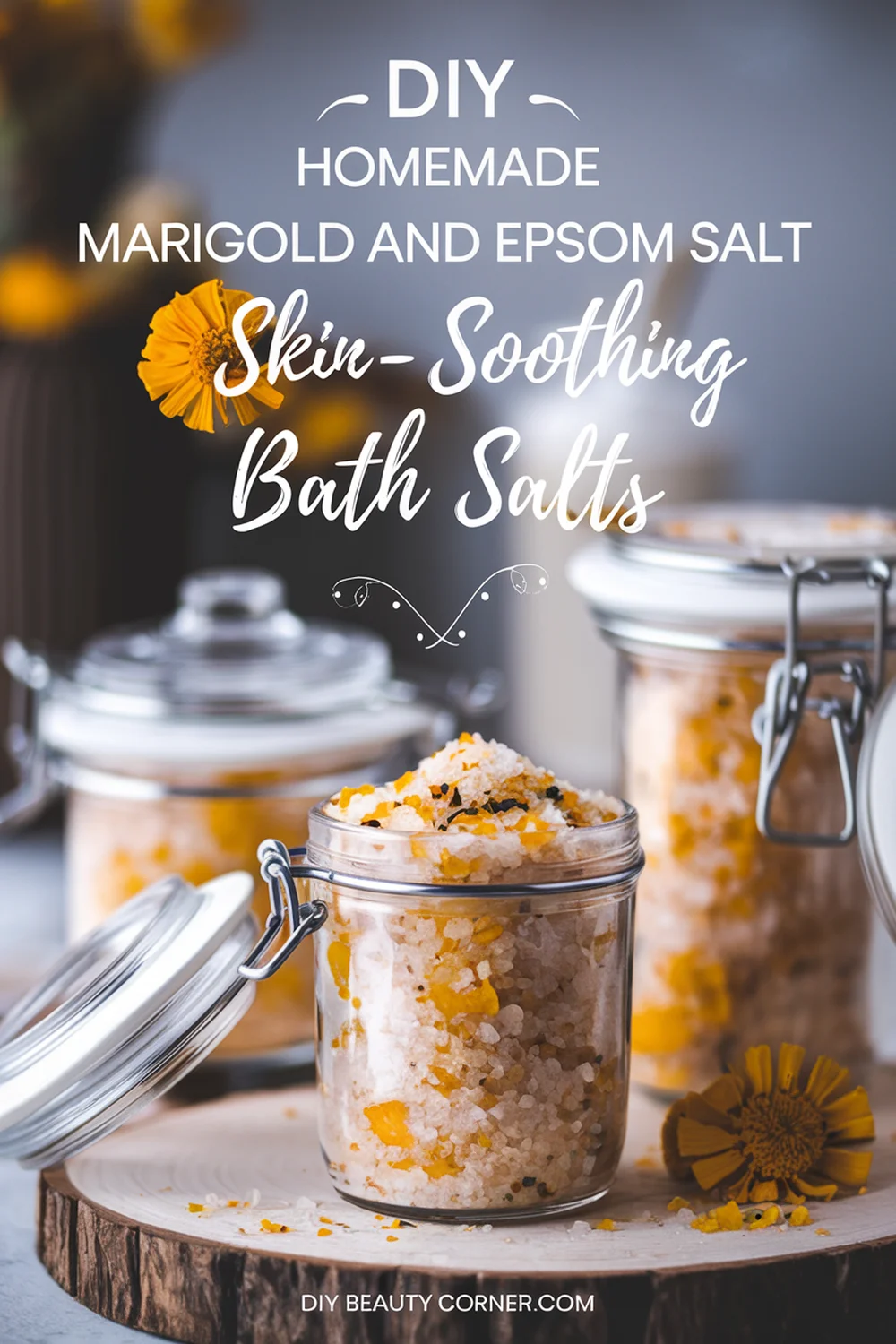 DIY HOMEMADE Marigold and Epsom Salt Skin-Soothing Bath Salts 