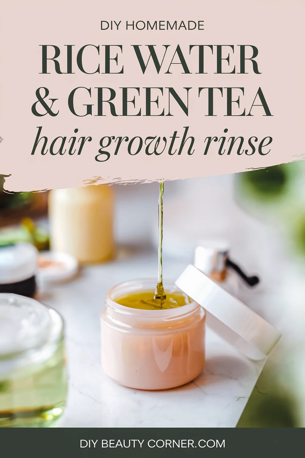 DIY HOMEMADE Rice Water & Green Tea Hair Growth Rinse 