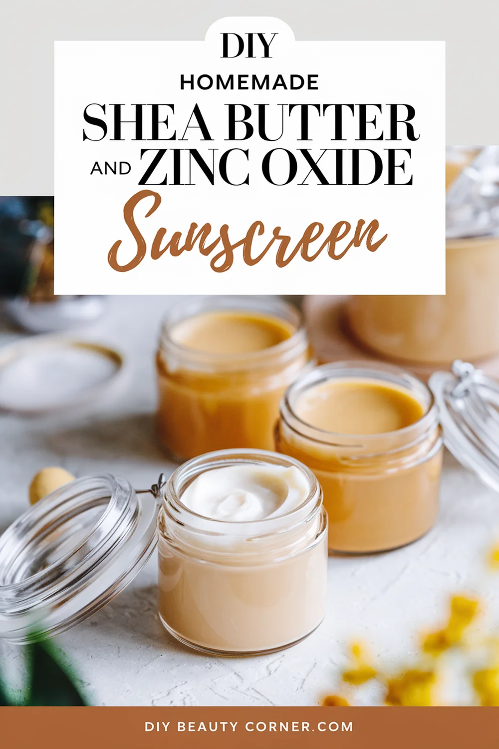 DIY HOMEMADE Shea Butter and Zinc Oxide Sunscreen 