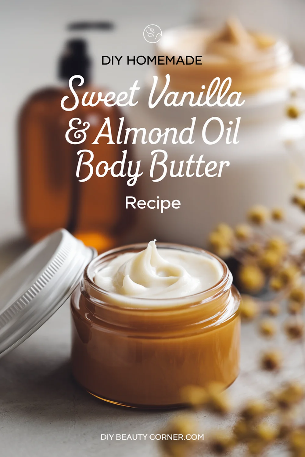 DIY HOMEMADE Sweet Vanilla & Almond Oil Body Butter Recipe 