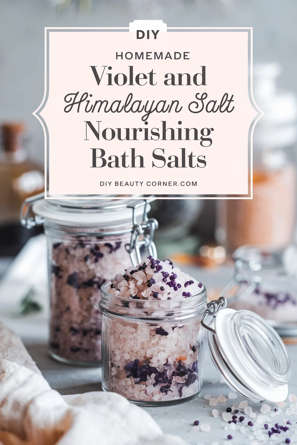 DIY HOMEMADE Violet and Himalayan Salt Nourishing Bath Salts 