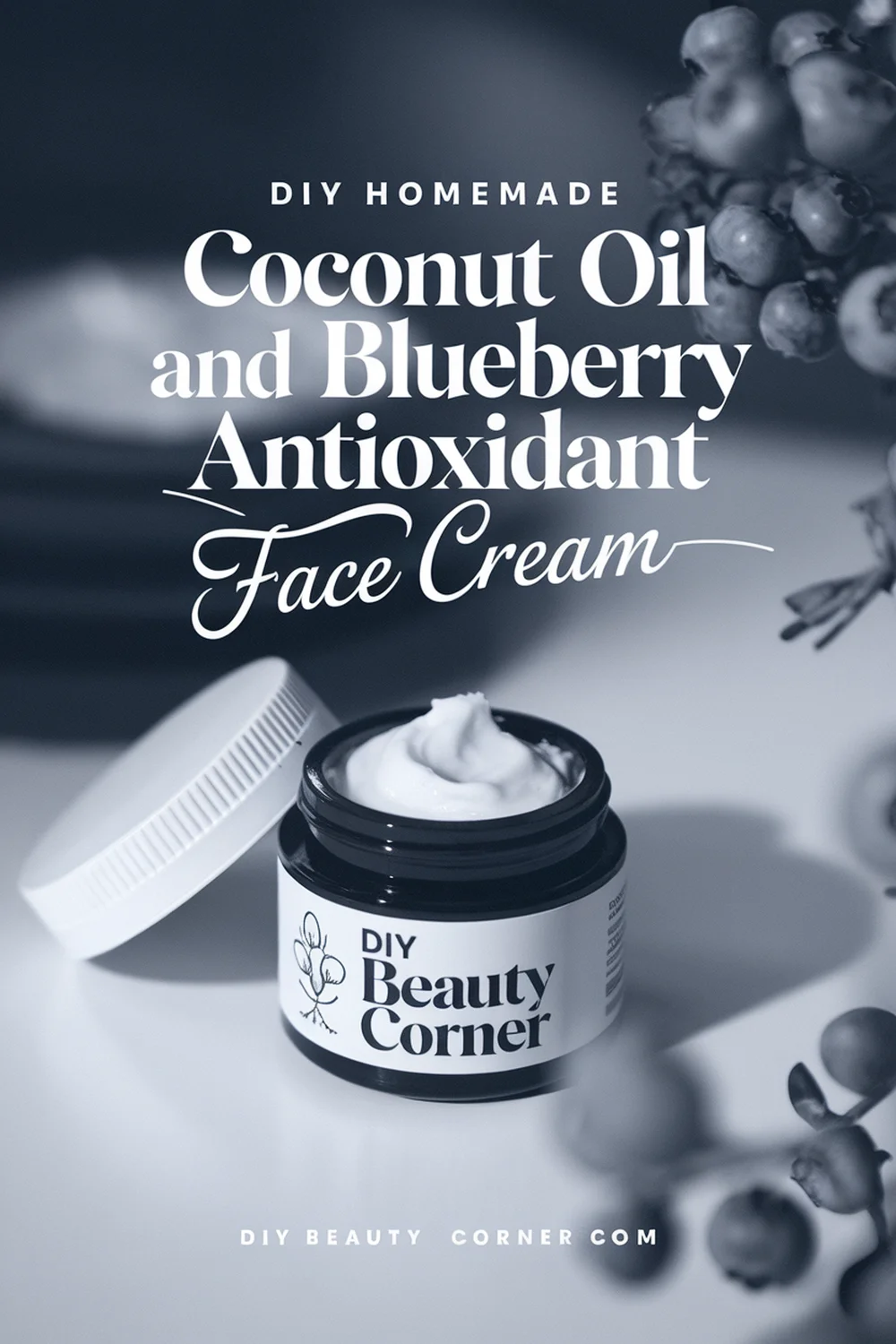 DIY HOMEMADE Coconut Oil and Blueberry Antioxidant Face Cream 