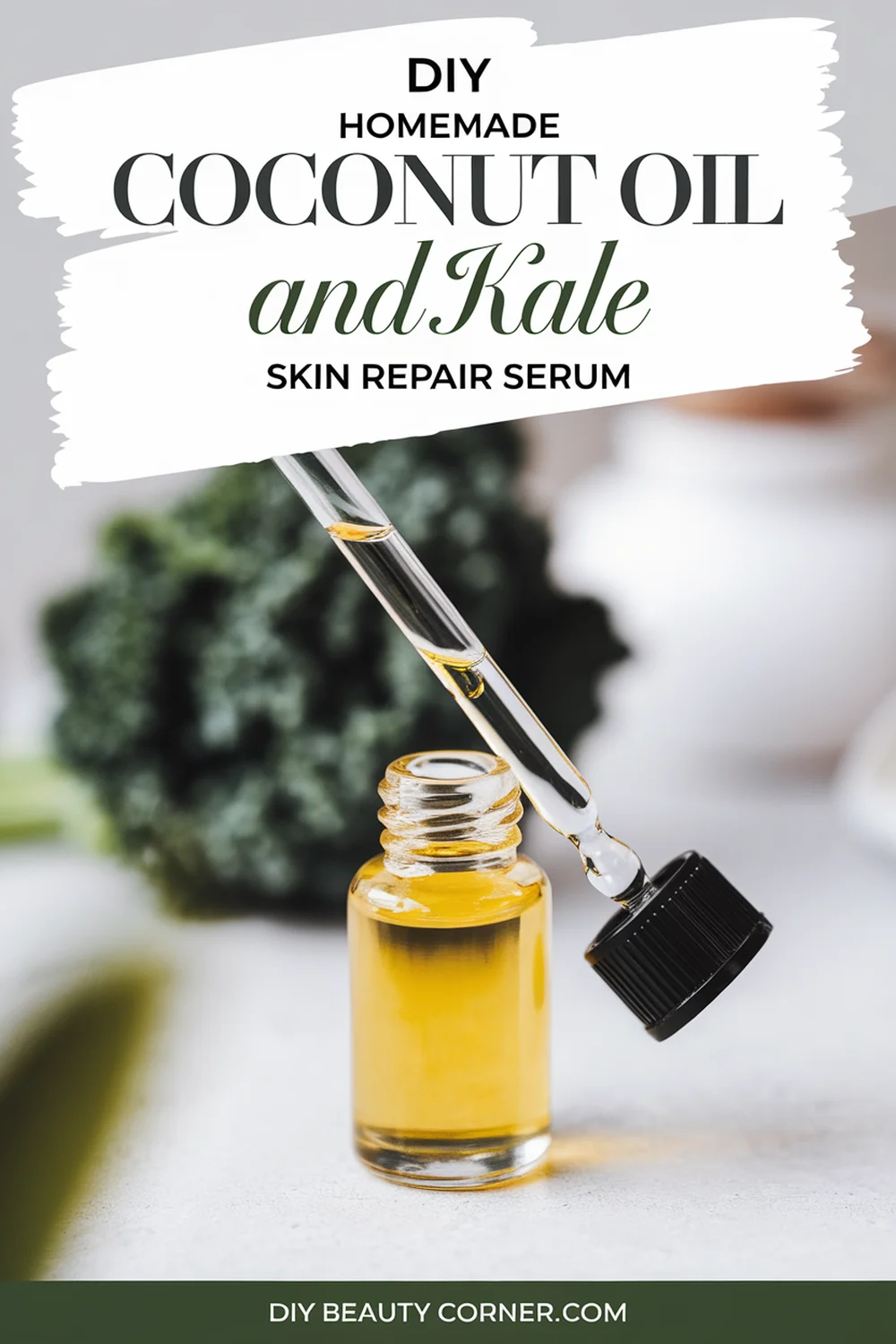 DIY HOMEMADE Coconut Oil and Kale Skin Repair Serum 