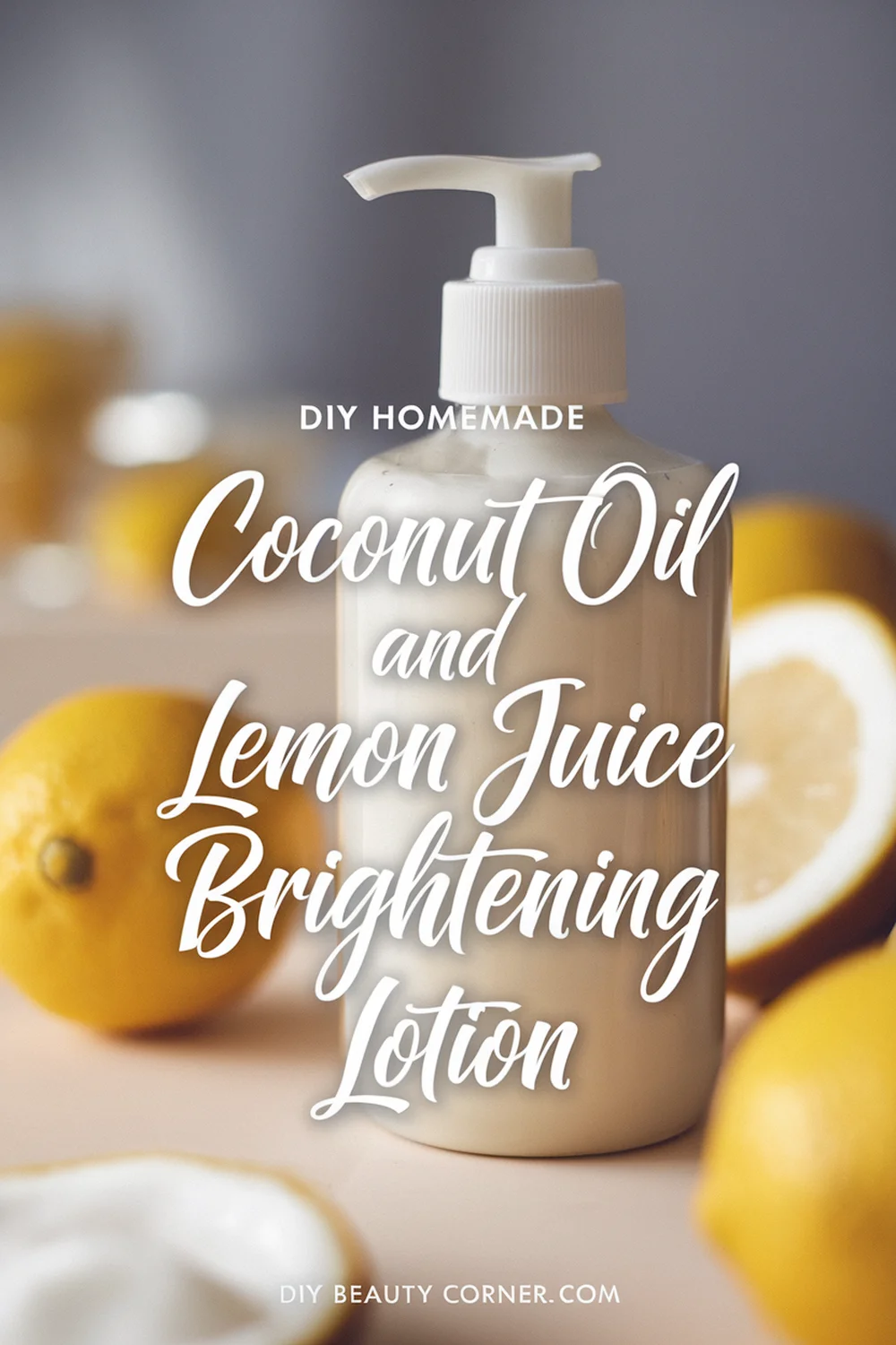 DIY HOMEMADE Coconut Oil and Lemon Juice Brightening Lotion 