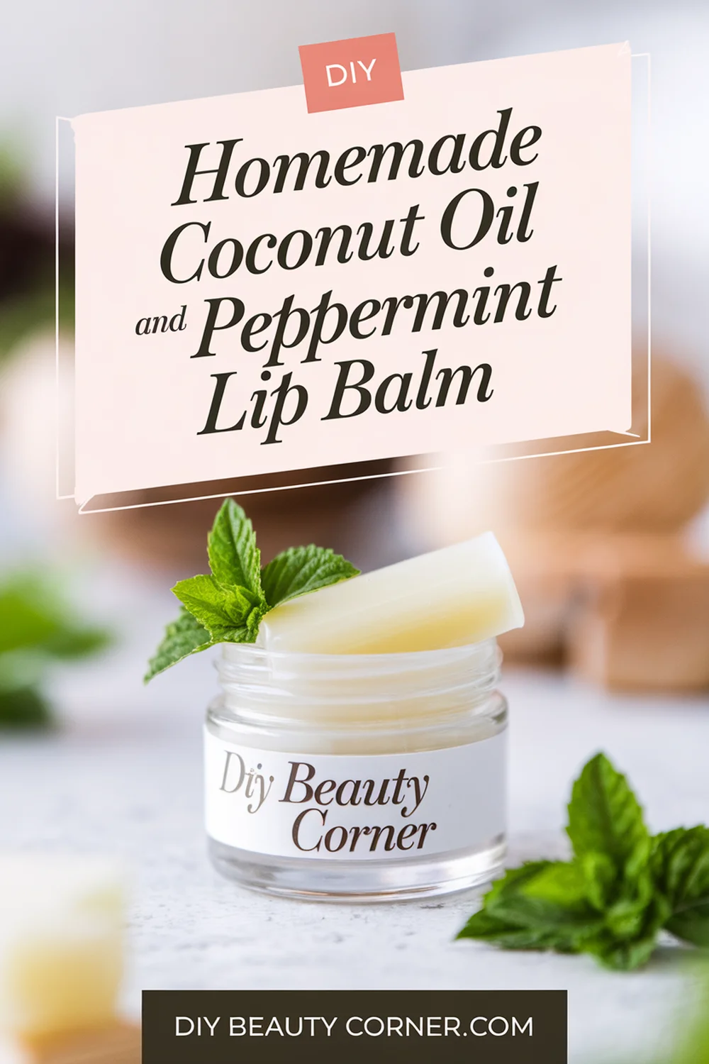 DIY HOMEMADE Coconut Oil and Peppermint Lip Balm 