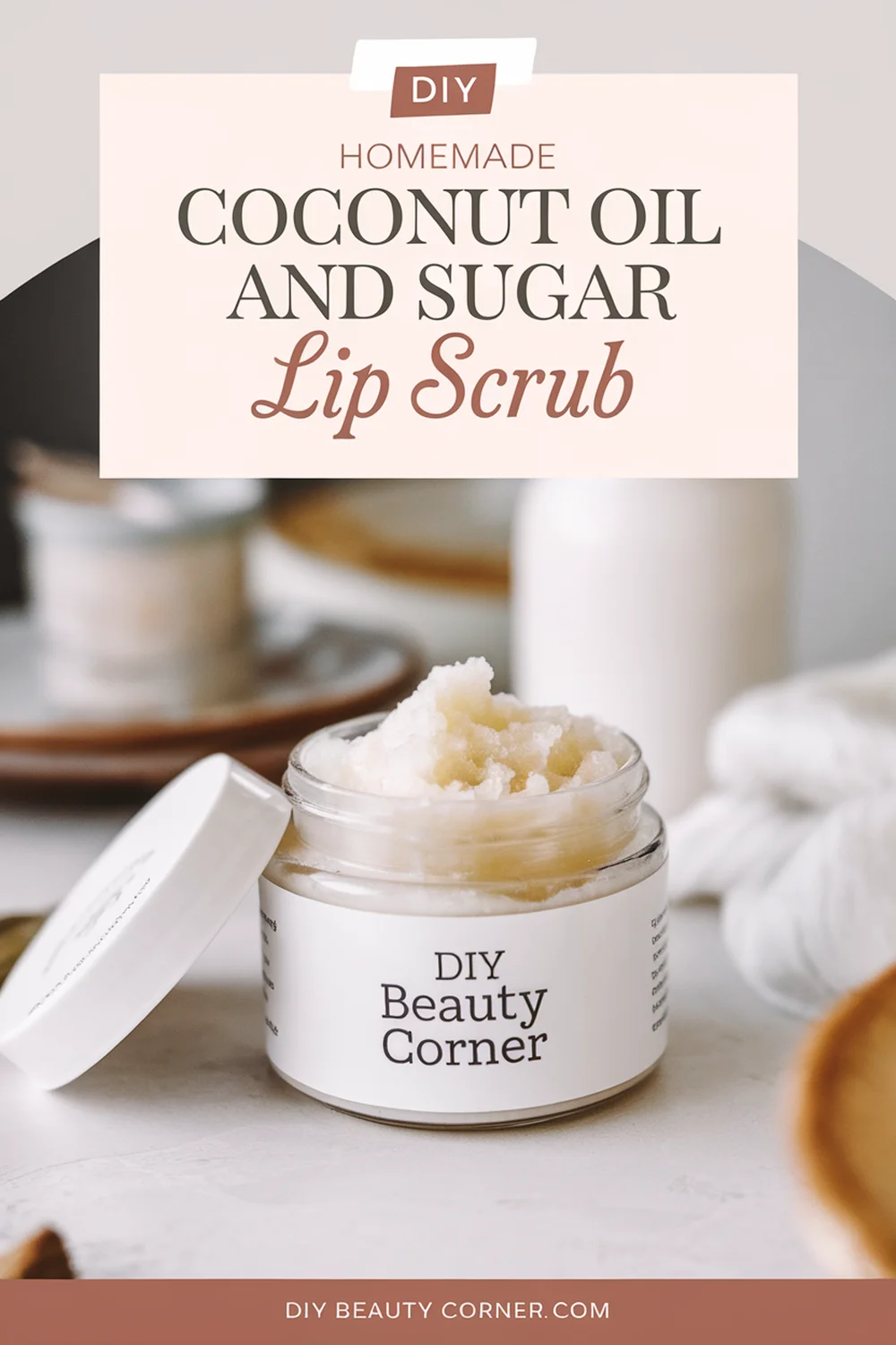 DIY HOMEMADE Coconut Oil and Sugar Lip Scrub 