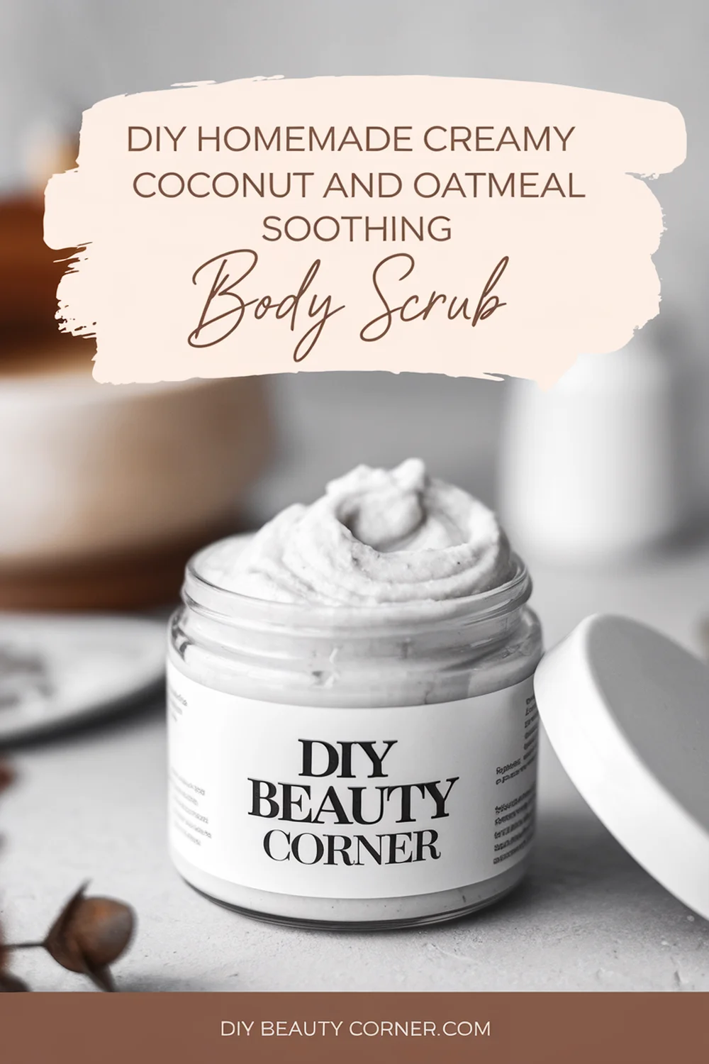 DIY HOMEMADE Creamy Coconut And Oatmeal Soothing Body Scrub 