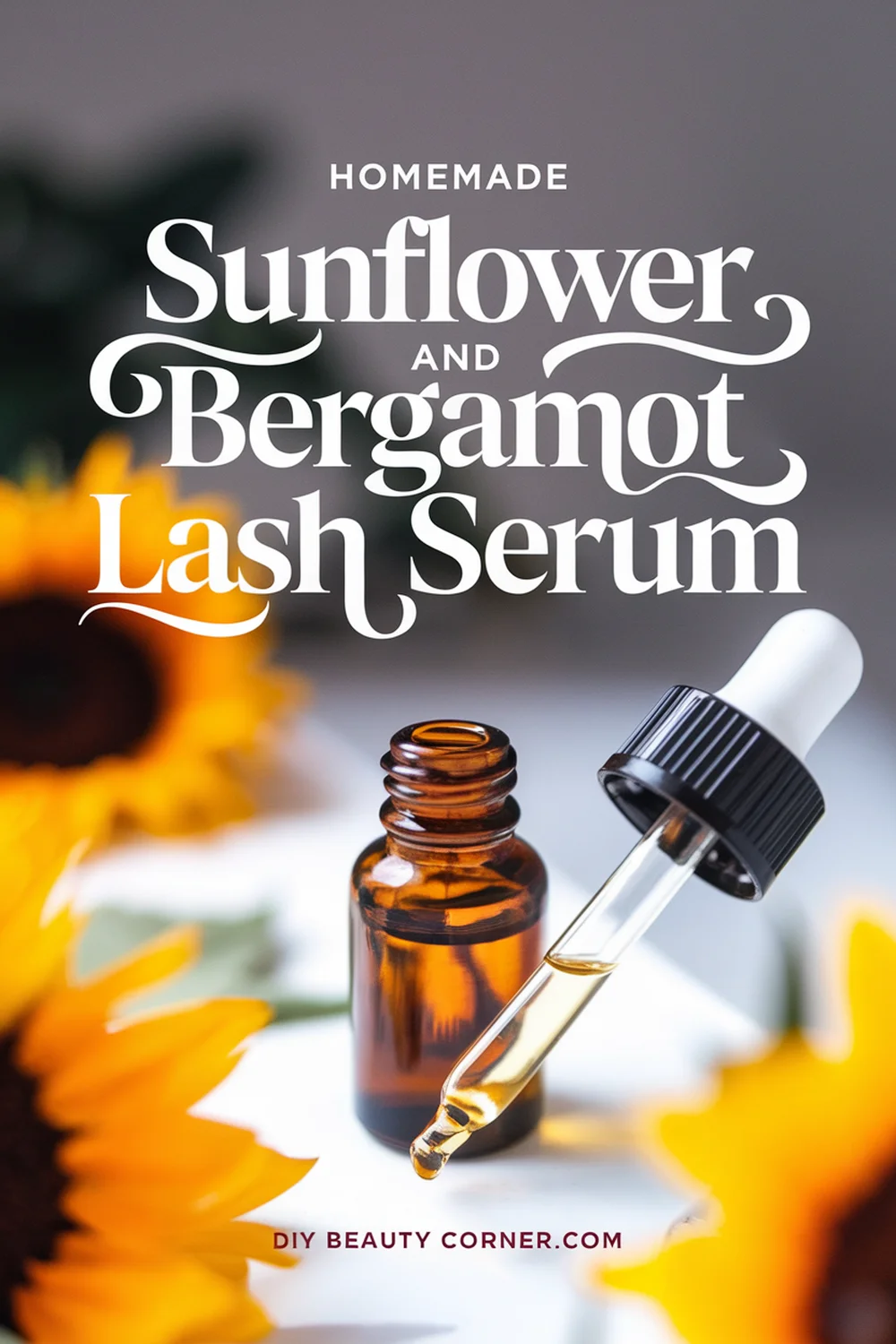 DIY HOMEMADE Sunflower Oil and Bergamot Essential Oil Lash Serum