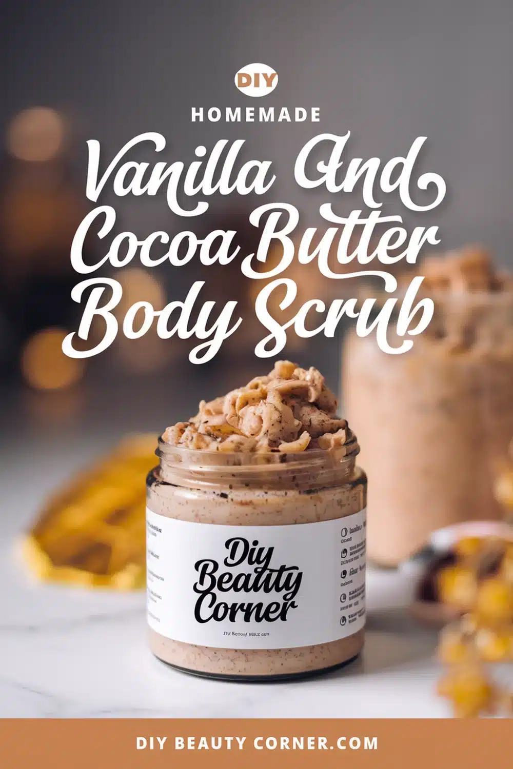 DIY HOMEMADE Vanilla And Cocoa Butter Rich Body Scrub