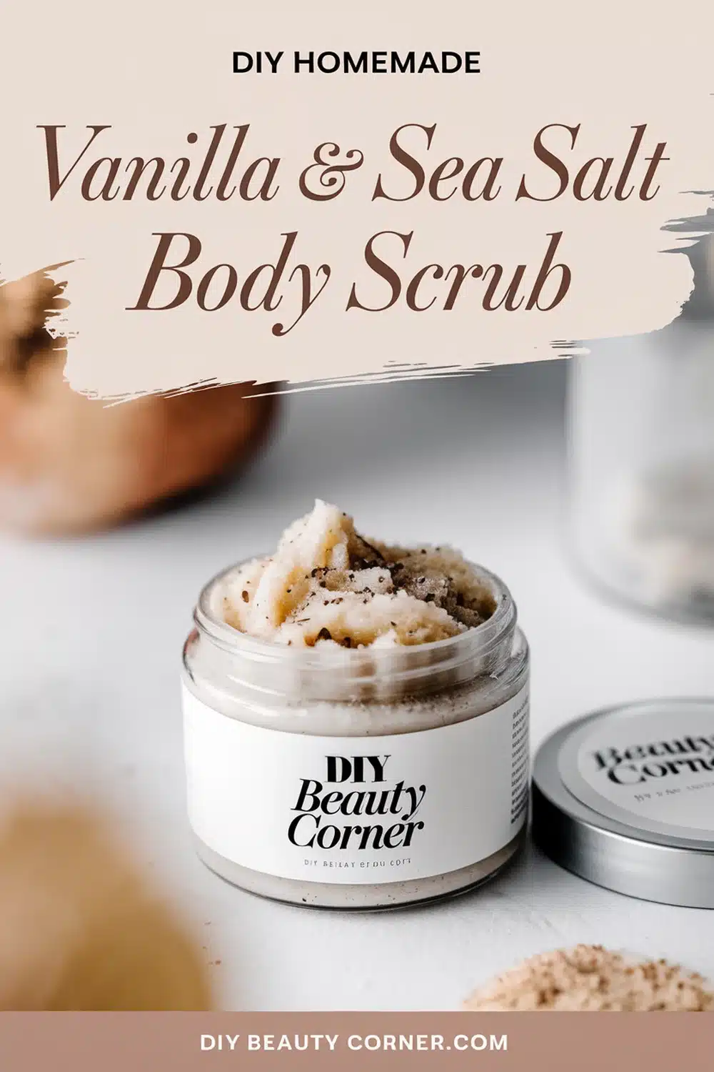 DIY HOMEMADE Vanilla And Sea Salt Detox Body Scrub