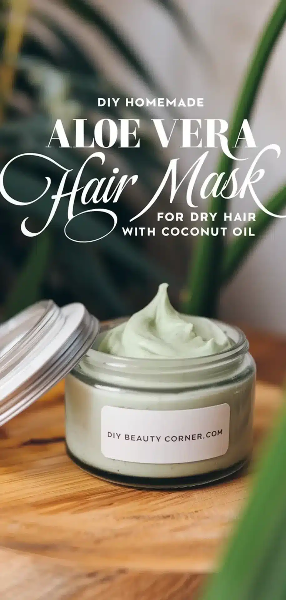 DIY HOMEMADE Aloe Vera Hair Mask For Dry Hair With Coconut Oil